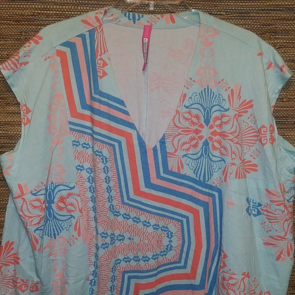 Plenty by Tracy Reese Coral Print Swim Coverup Dress P/S